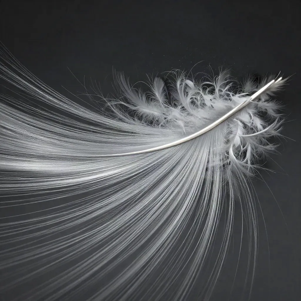 Silver filaments converging in graphite haze with a soft off-centre white bloom.